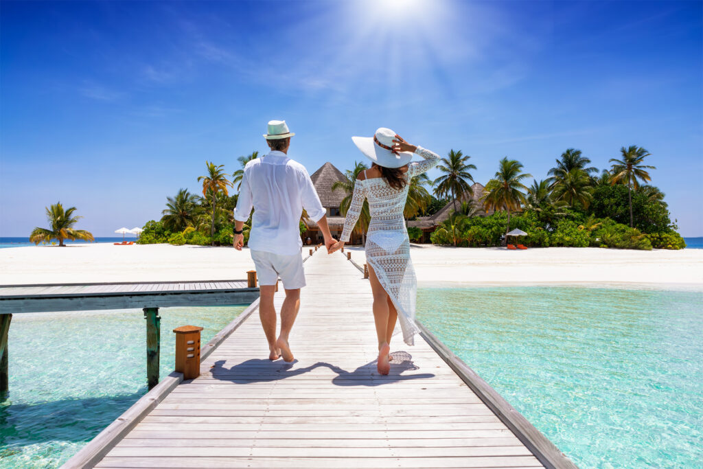 wooden pier in the Maldives